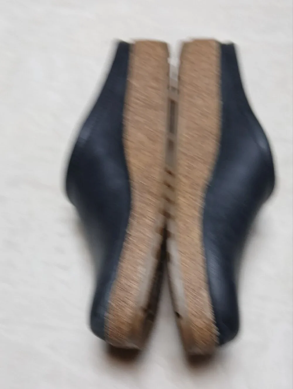 Haflinger Phillip Black Leather Slip-On Mule with Cork Sole Size 42